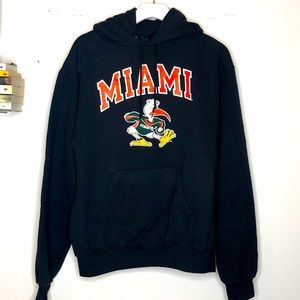 University of Miami black Champion hoodie, MED